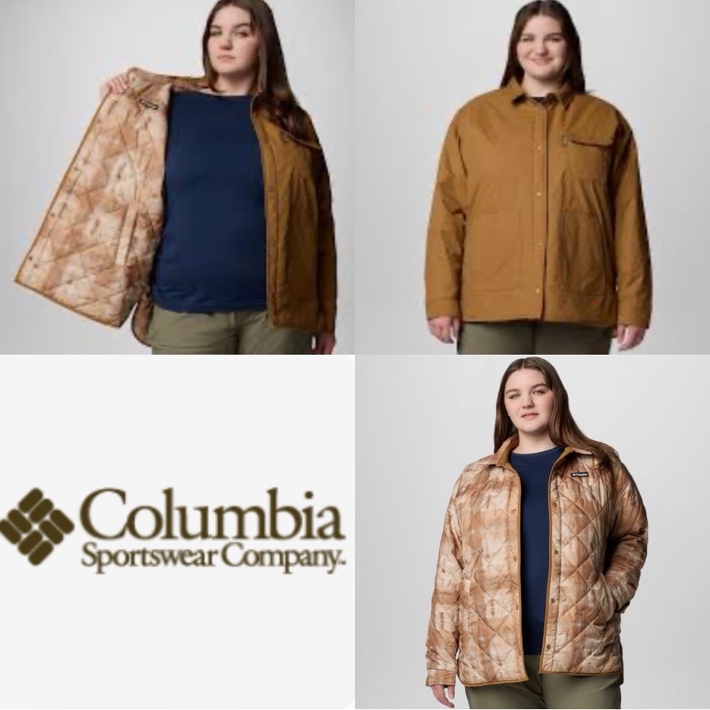 COLUMBIA LONGHORN RIDGE REVERSIBLE WOMENS PLUS SIZE INSULATED SHIRT JACKET *NWT*